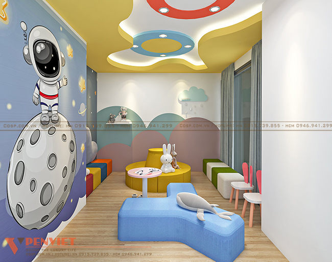 Không gian rộng rãi với những sắc màu tươi sáng