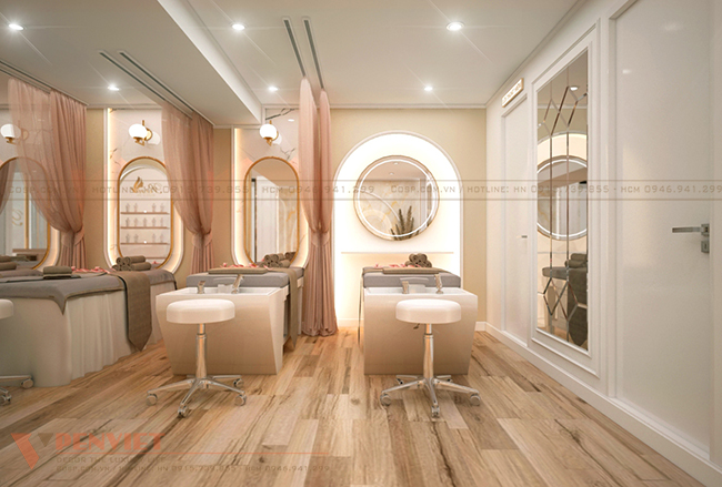 Khu vực bàn gội đầu hiện đại, sang trọng của Spa Rin Beauty