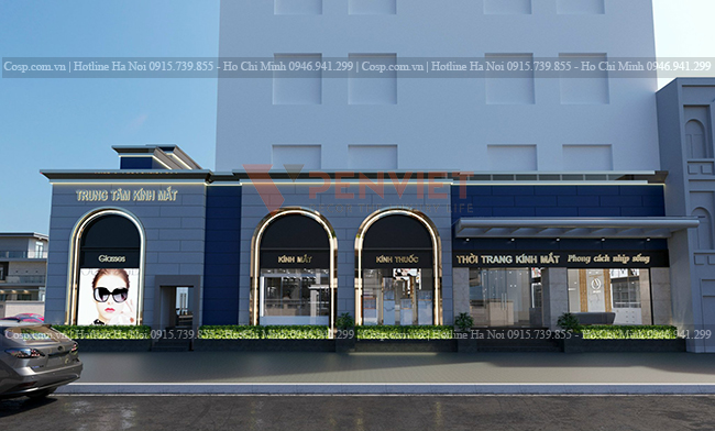 Thiết kế mặt tiền showroom kính mắt