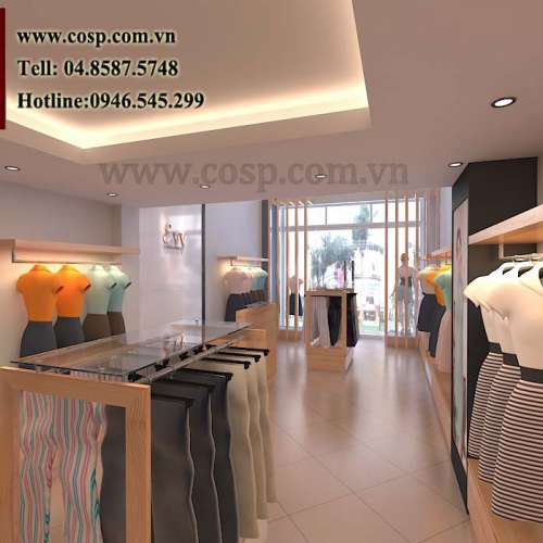 Không gian nội thất shop quần áo