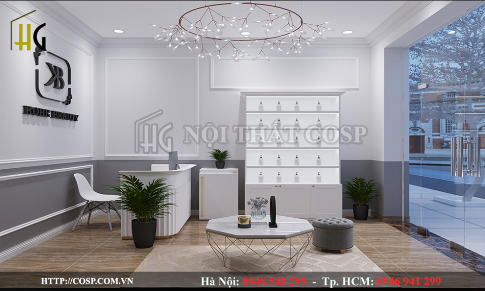 Thiết kế phòng khách spa mini 30m2