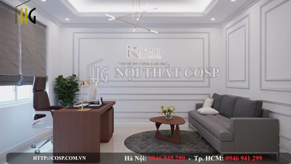 Thiết kế nội thất phòng giám đốc spa Kristina