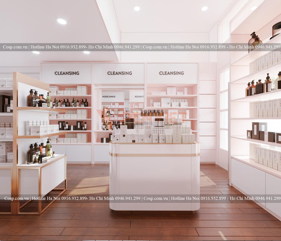 Thiết kế màu sắc cho shop mỹ phẩm