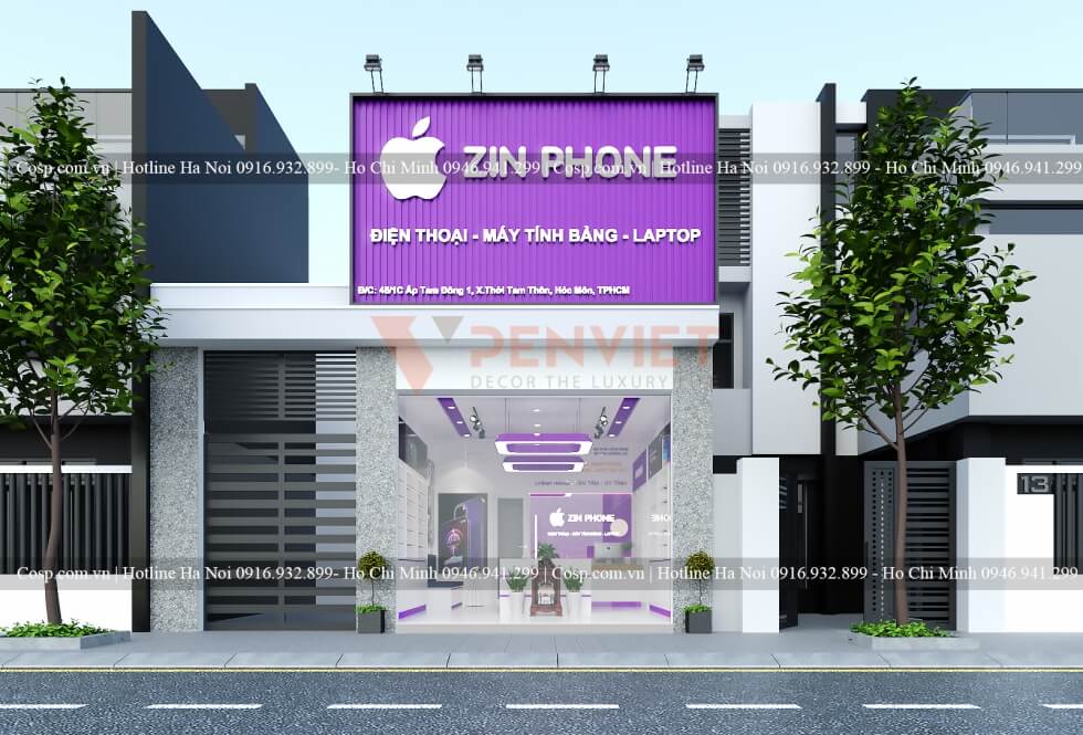 Thiết kế cửa hàng điện thoại