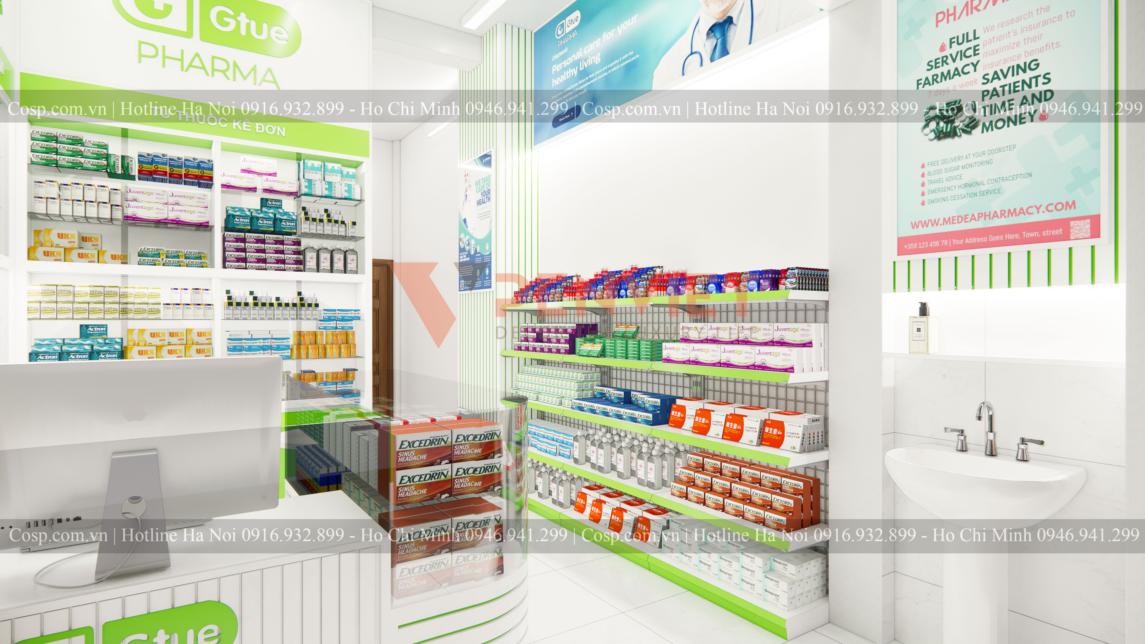 Thiết kế kệ trưng bày nhà thuốc