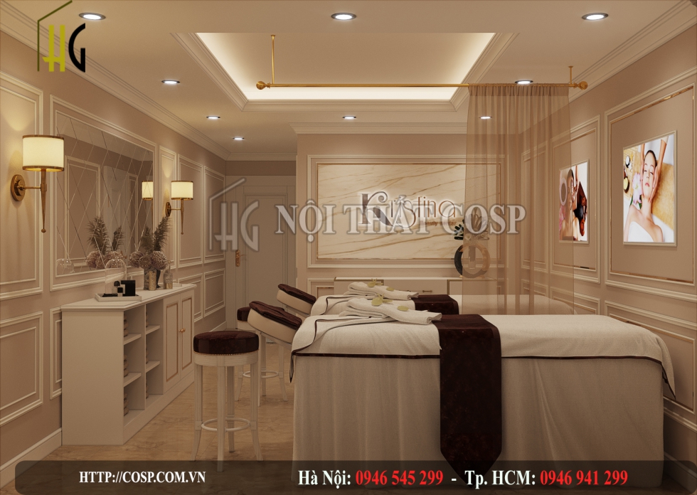 Thiết kế nội thất giường spa Kristina