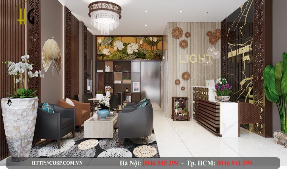 Thiết kế phòng khách spa New Light
