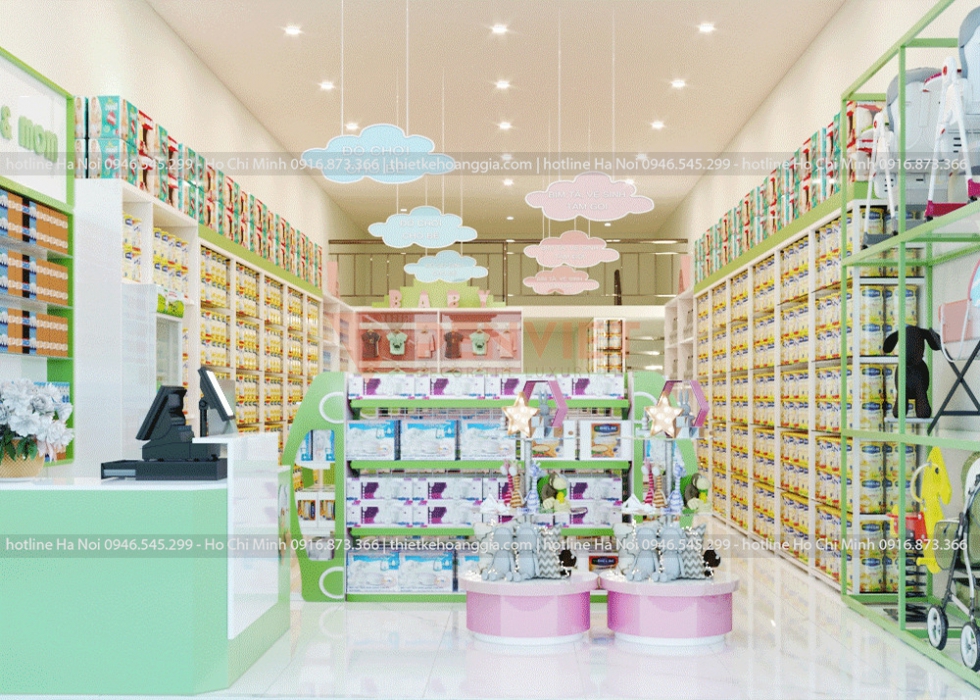 Thiết kế shop mẹ và bé Kids & Mom