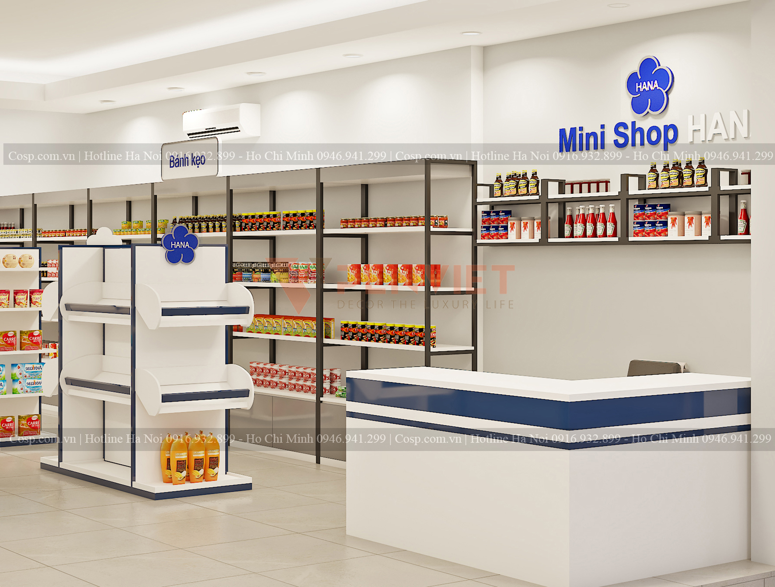 Thiết kế kệ nội thất trưng bày đơn giản mà hợp lý