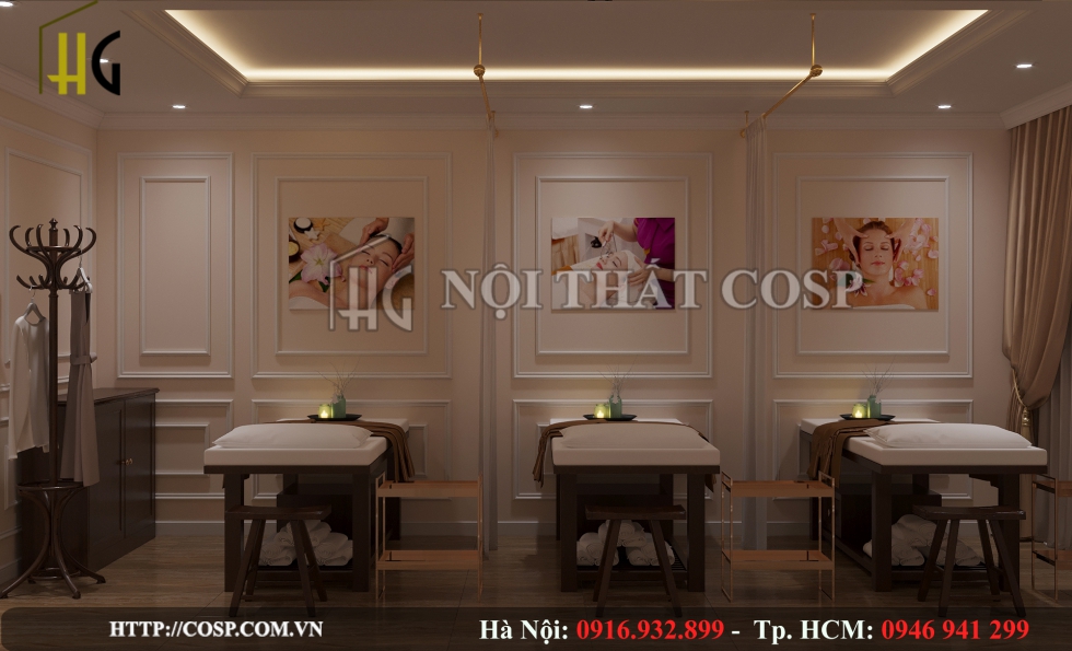 Thiết kế nội thất massage spa Kristina