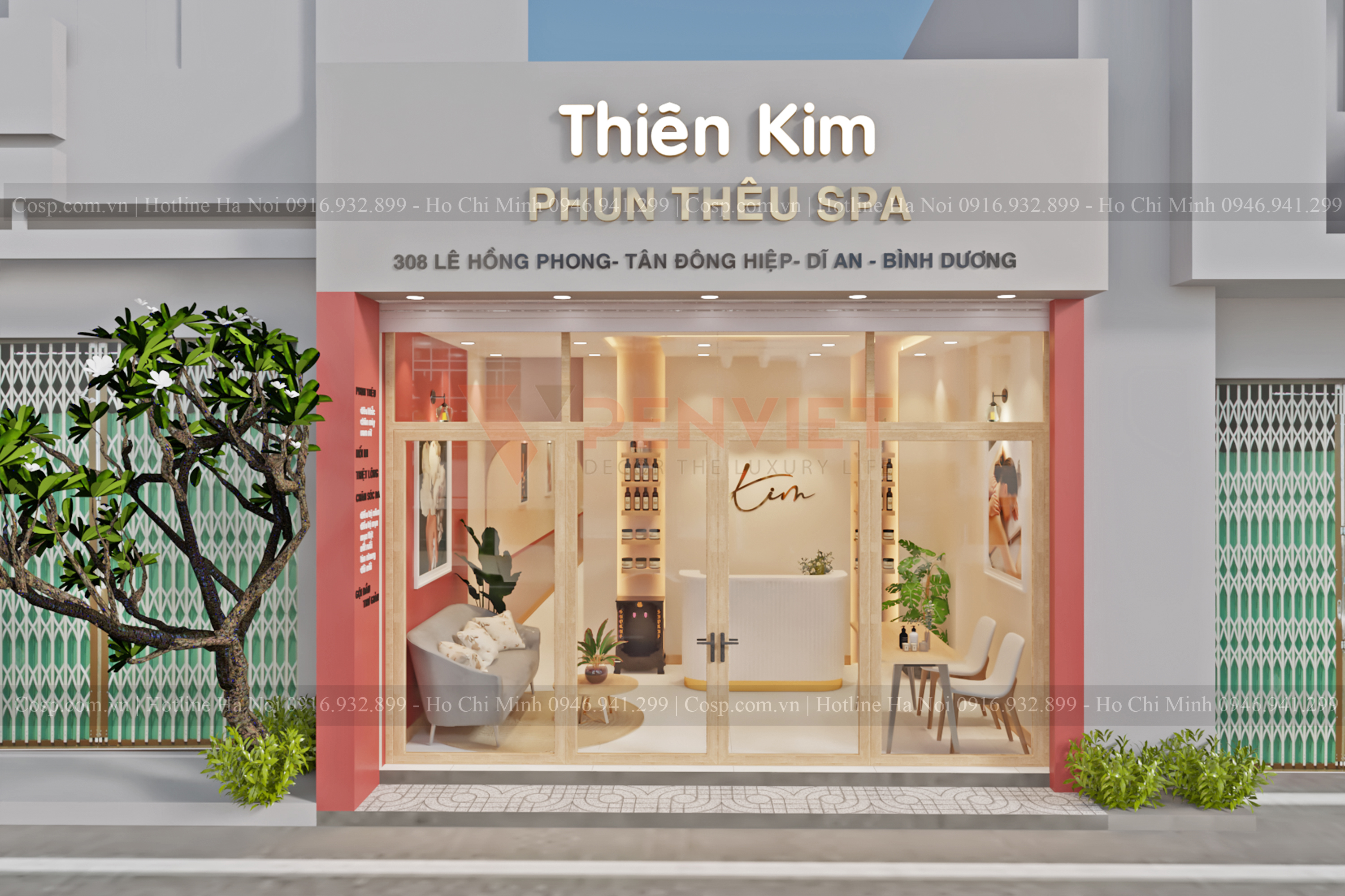 Thiết kế spa phun thêu Thiên Kim