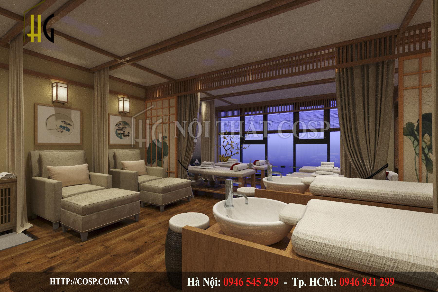 Thiết kế spa Sunspirit mang đậm chất Nhật Bản