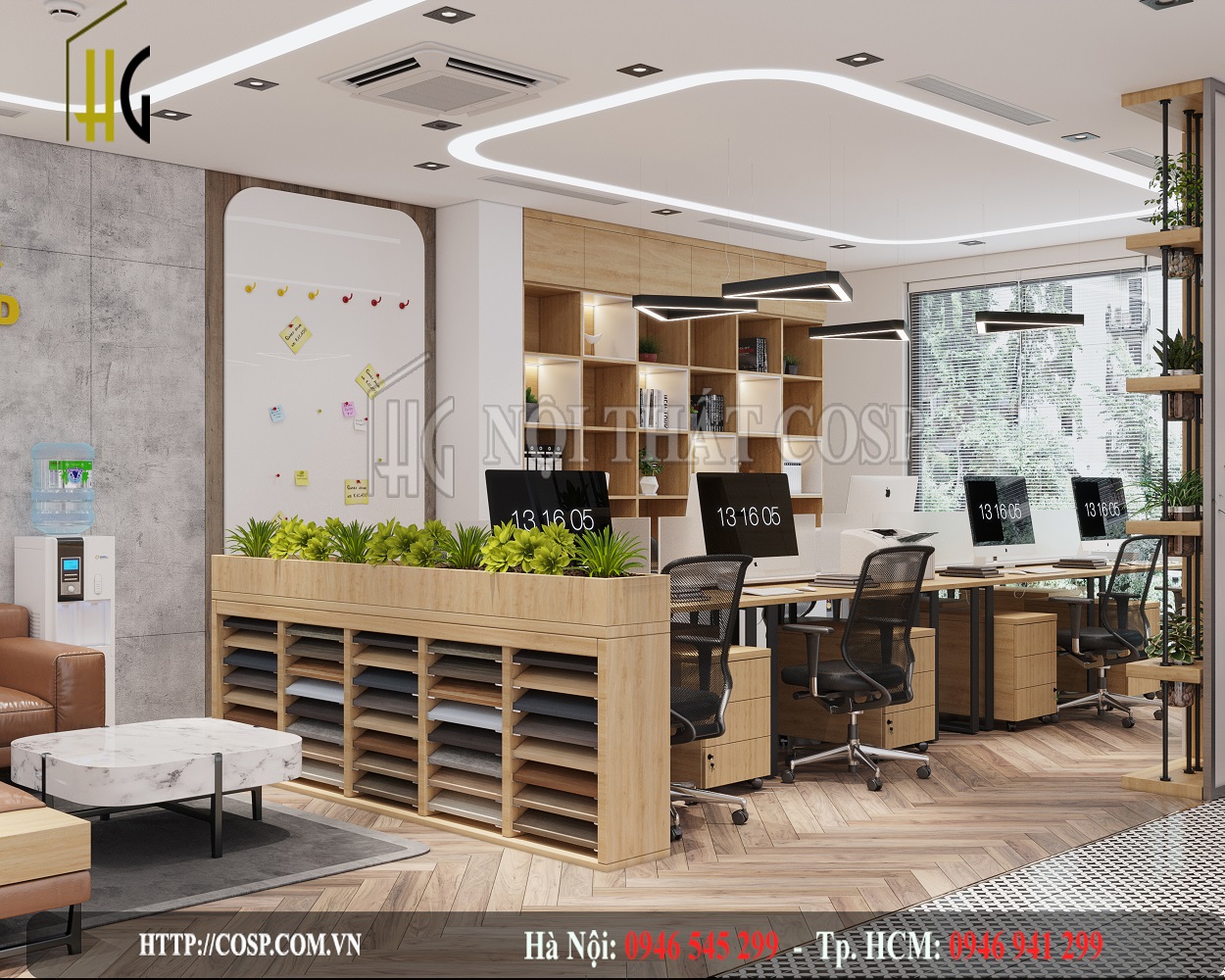 Thiết kế phòng làm việc nhân viên