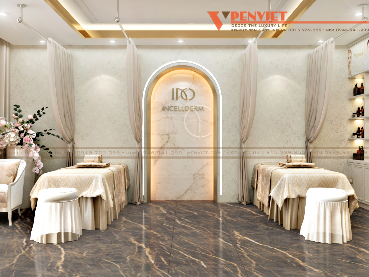 Vách ngăn logo thiết kế sang trọng tôn lên vẻ đẹp của thương hiệu