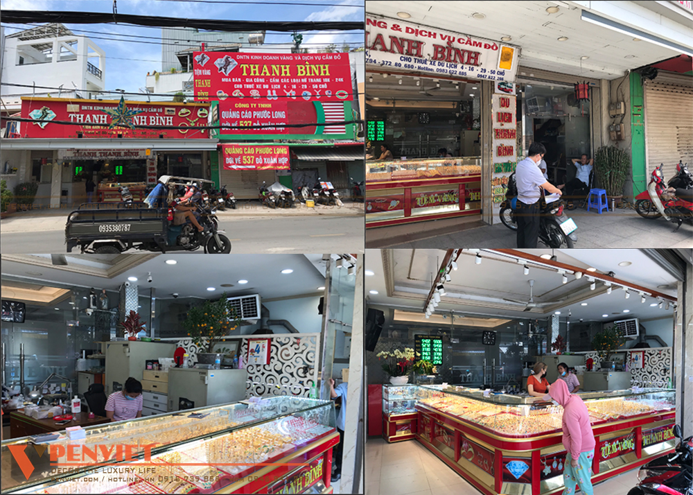 Diện tích mặt bằng rộng lớn nhưng vật chất của cửa tiệm còn thô sơ