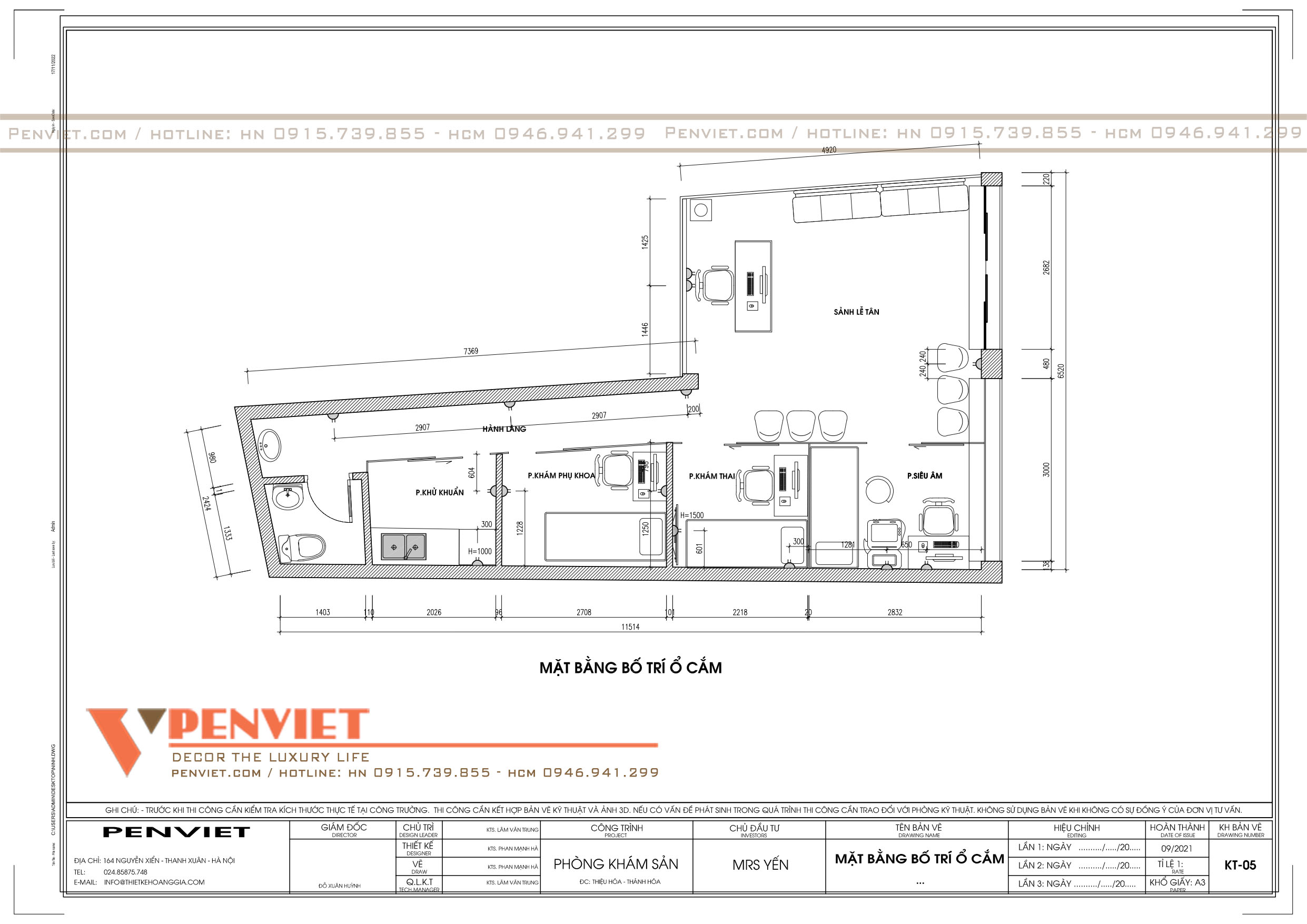 Bố trí mặt bằng các khu vực chức năng trong phòng khám