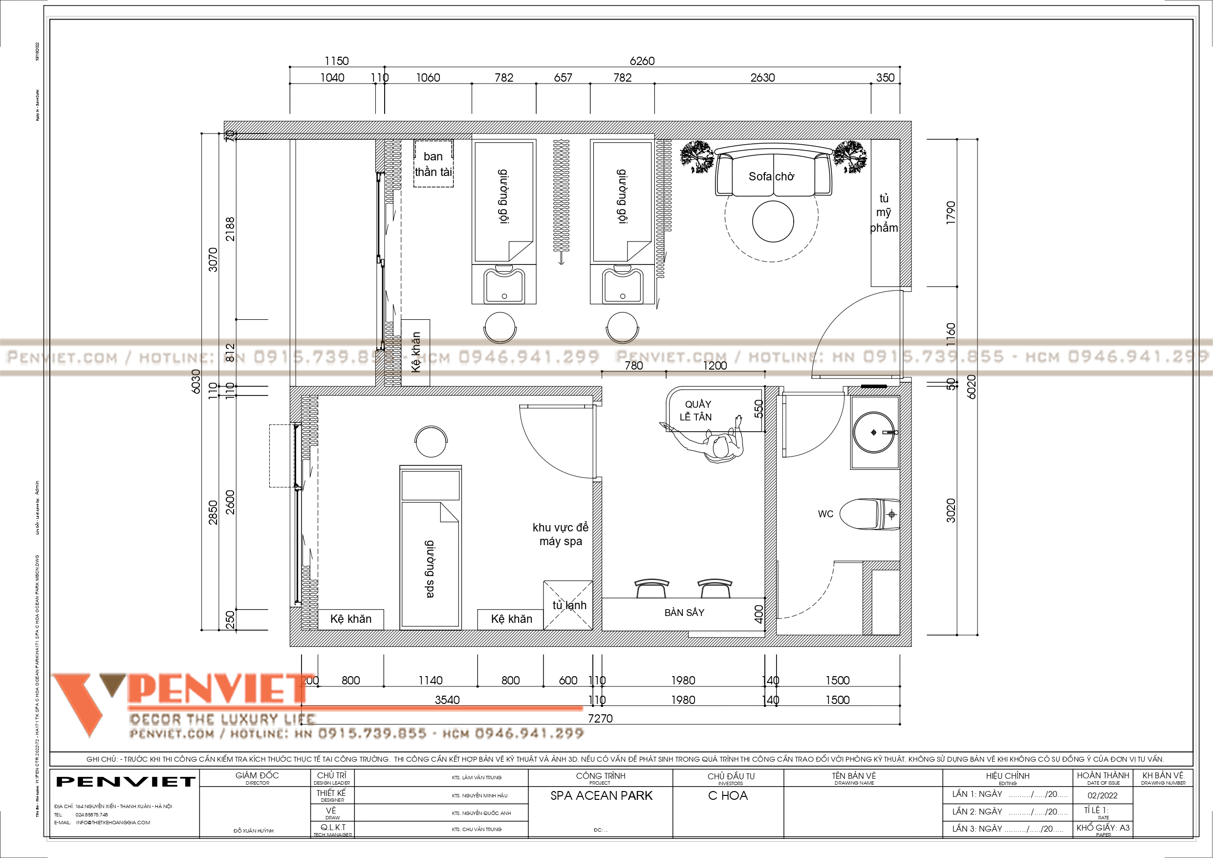 Bản vẽ bố trí mặt bằng Moon Spa Premium