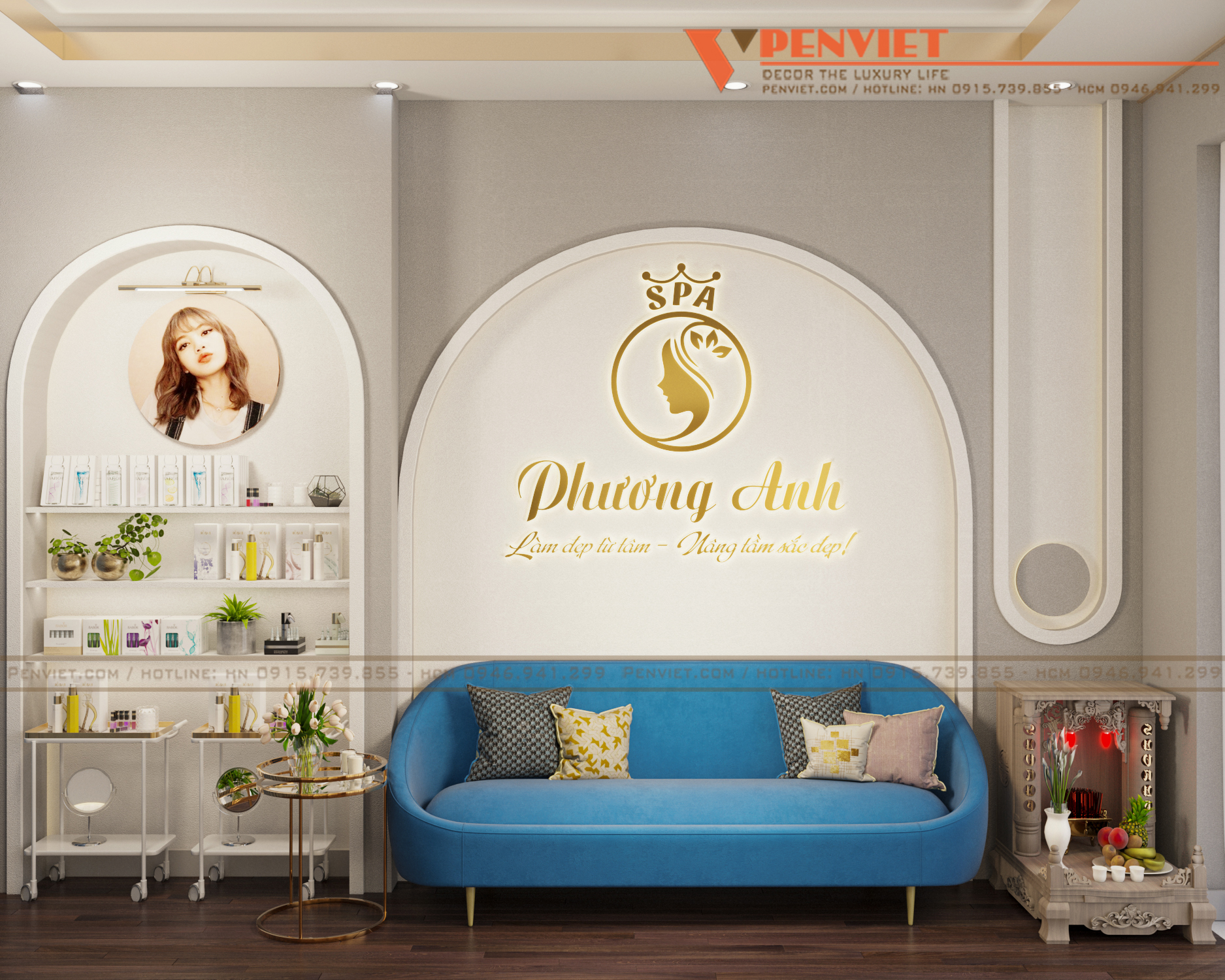 Thiết kế spa mini phong cách hiện đại, sử dụng nội thất trang nhã