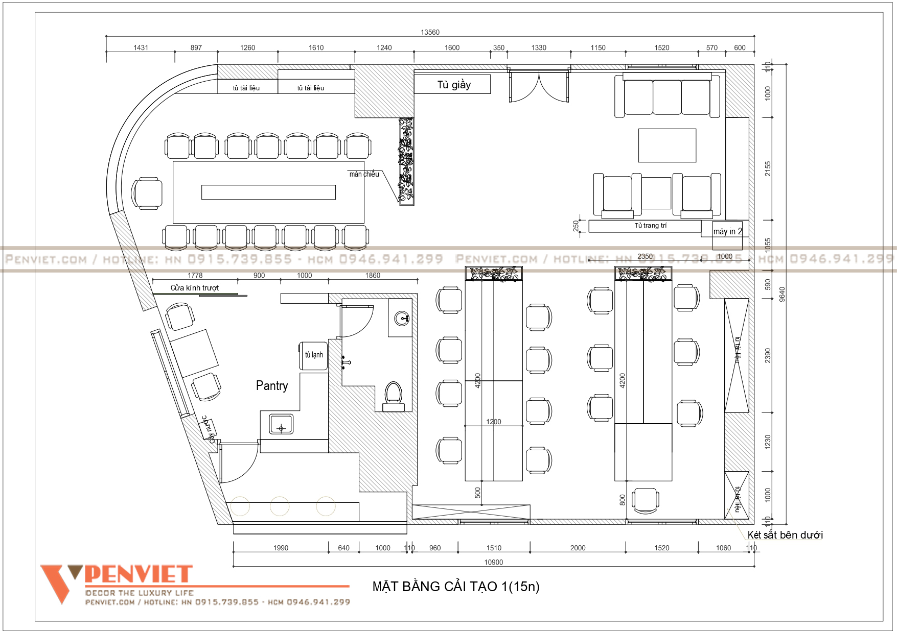 Bản vẽ thiết kế văn phòng công ty Nhật Nam