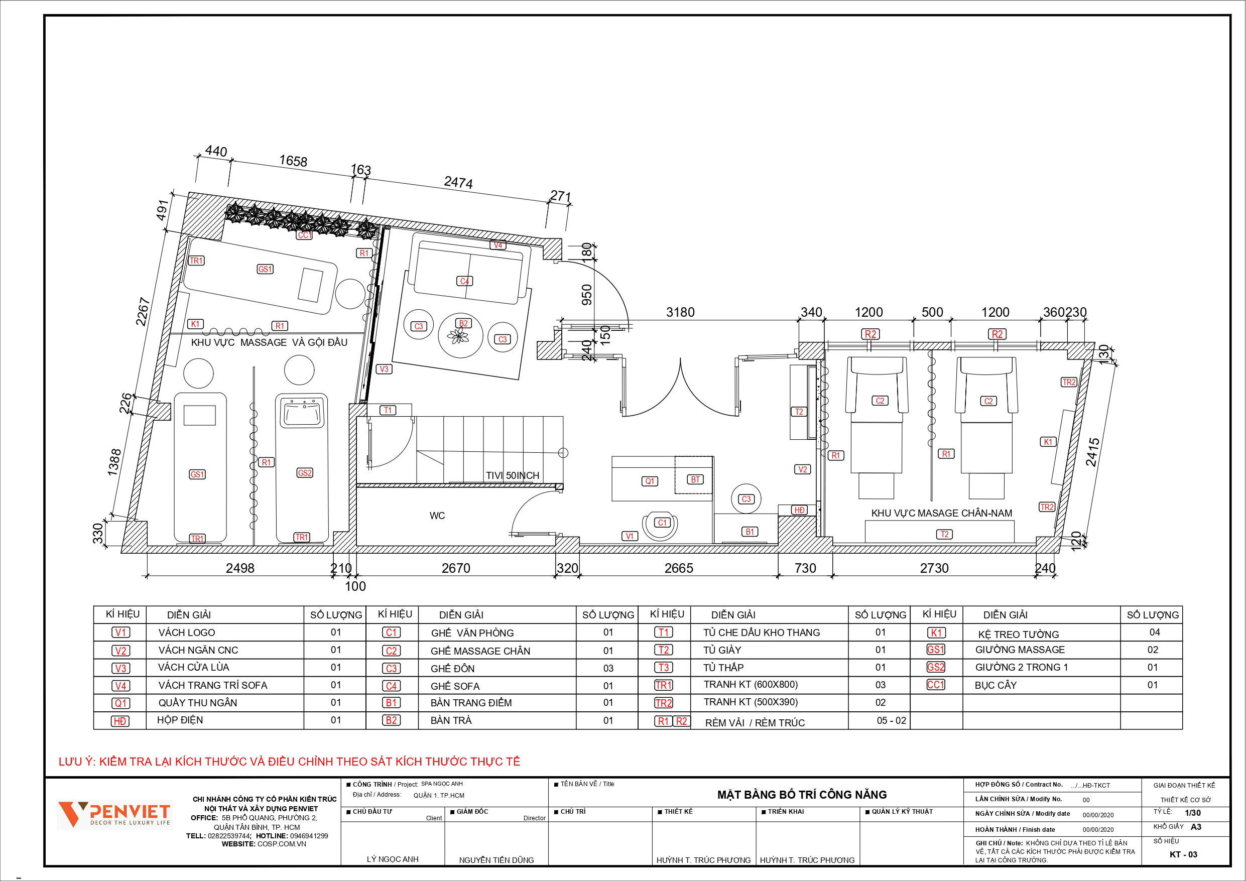 Bản vẽ thiết kế nội thất Spa Ngọc Anh