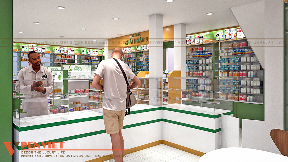 Hệ tủ thấp gỗ MDF phủ melamine nẹp viền sang trọng giúp nhân viên dễ dàng tư vấn cho khách hàng