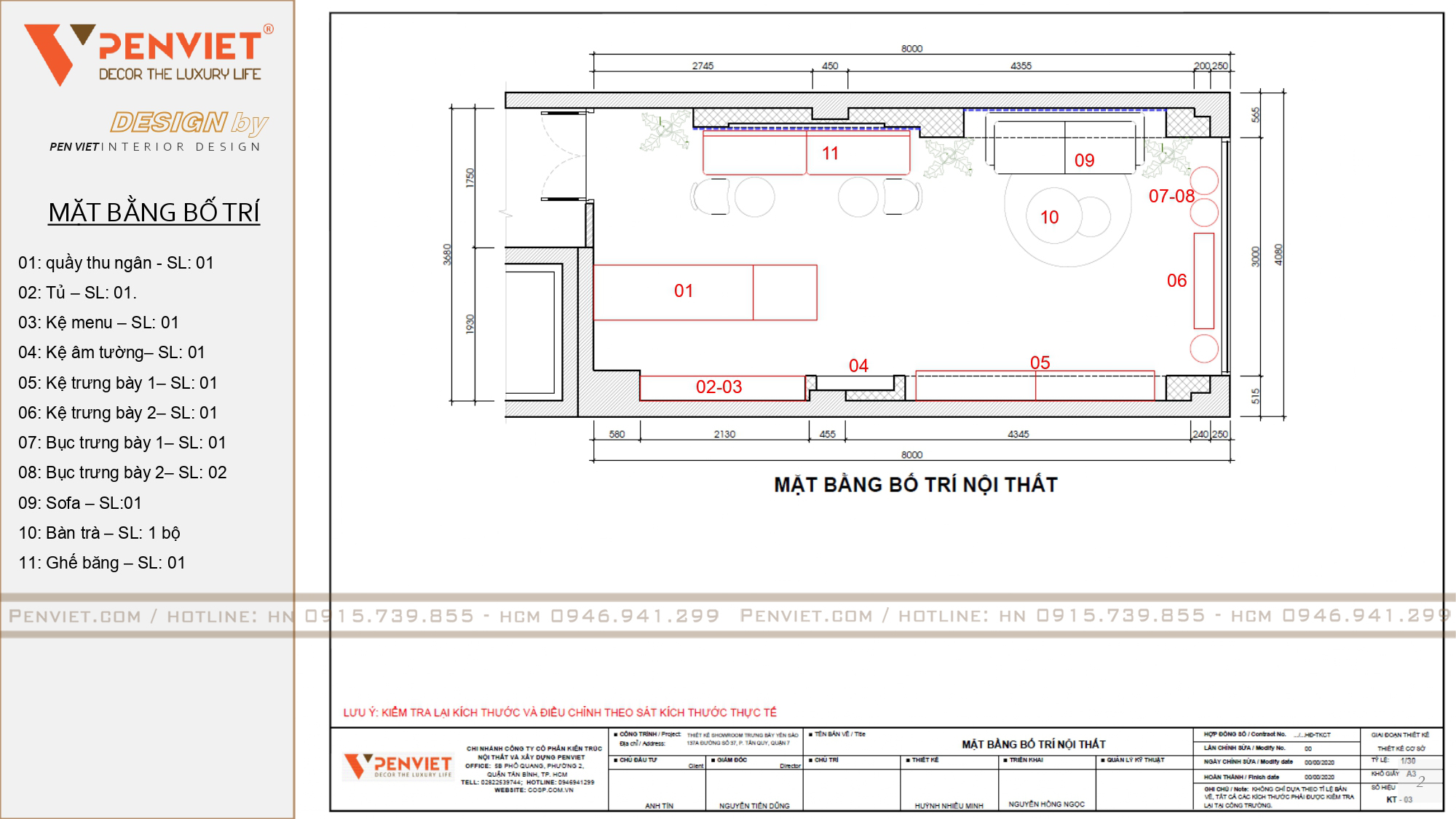 Bố trí mặt bằng cửa hàng yến sào nhà Na