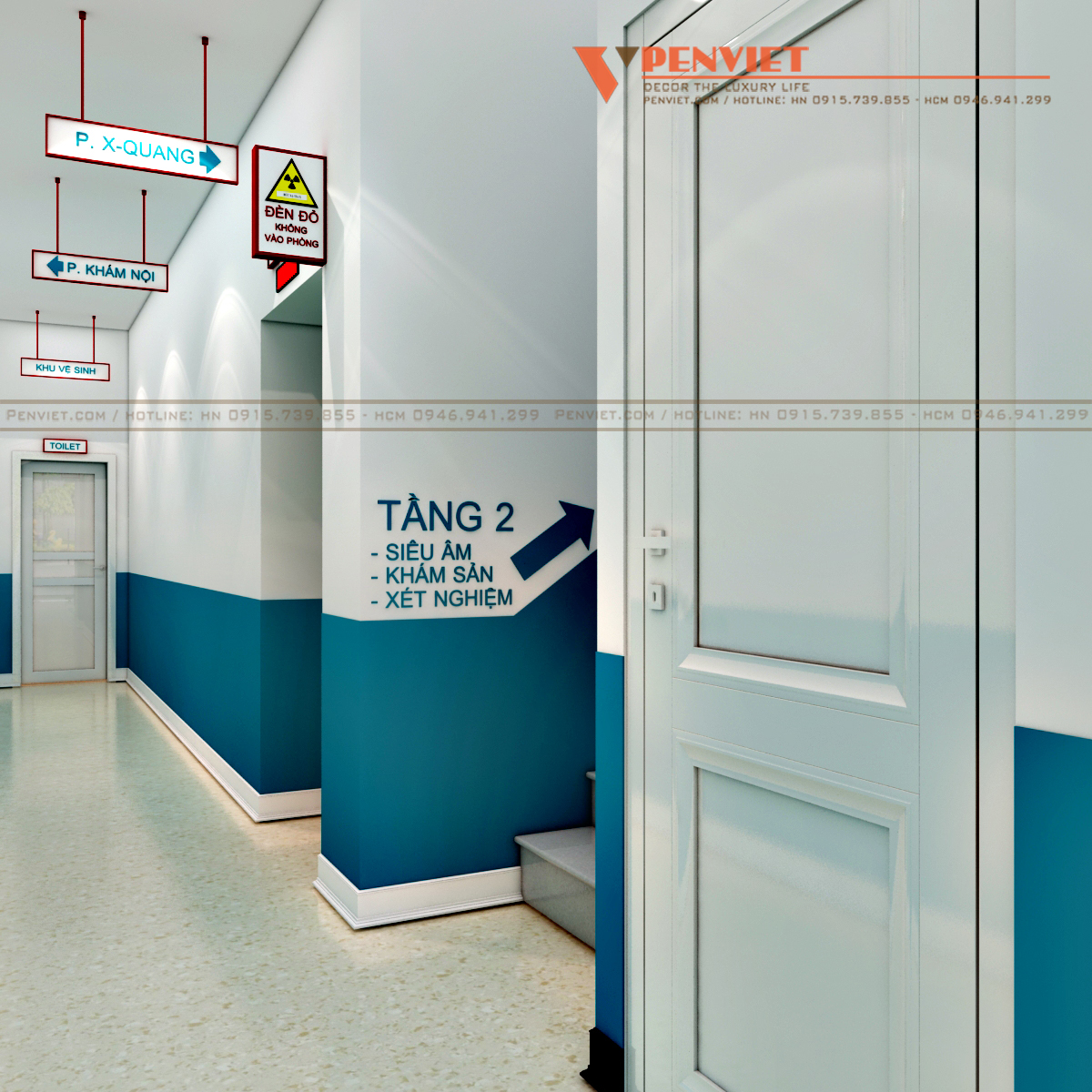 Biển chỉ dẫn các khu vực quanh phòng khám