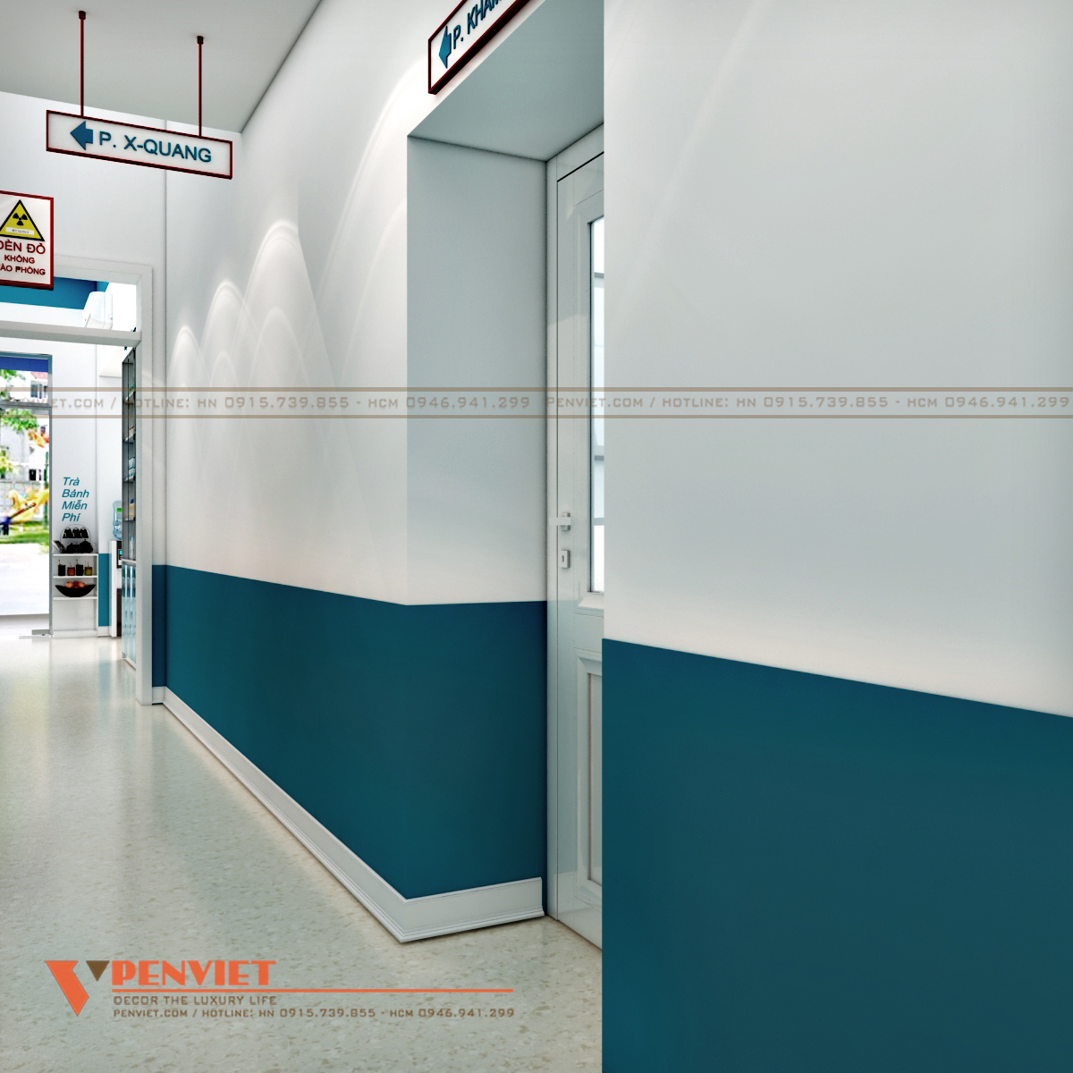 Lối thiết kế khoa học tạo lối đi rộng rãi trong phòng khám