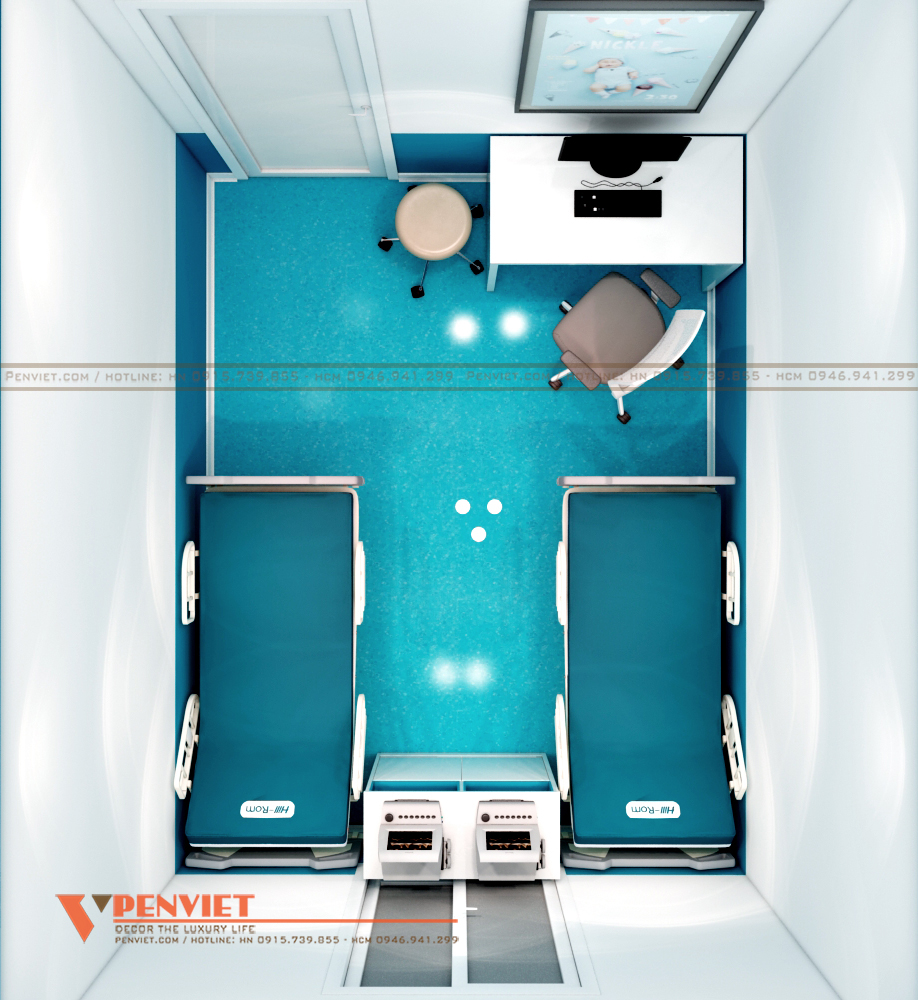 Phòng đo monitor được thiết kế với 2 giường song song