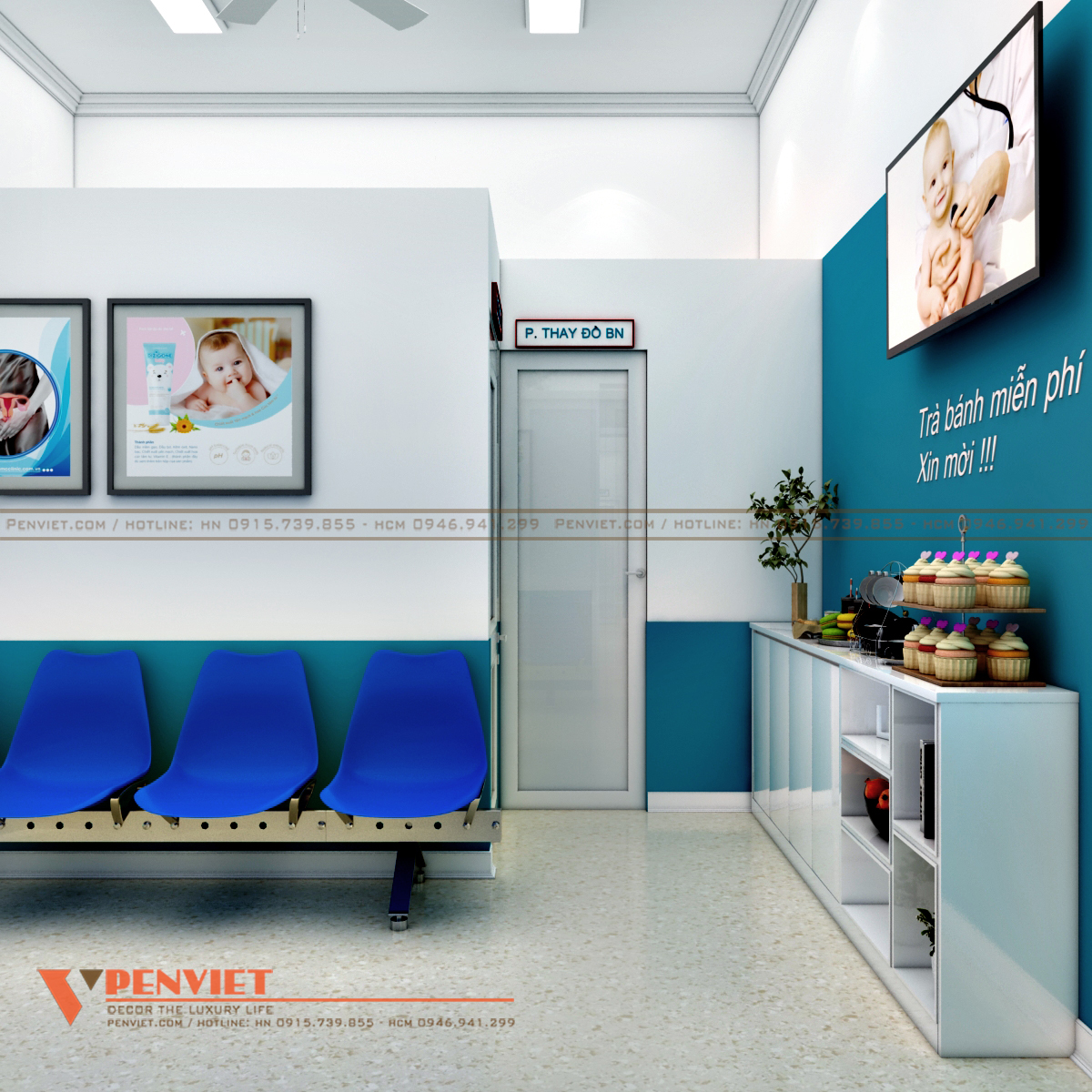 Màu sắc trang nhãn đảm bảo sự nhất quán trong mẫu thiết kế phòng khám đa khoa