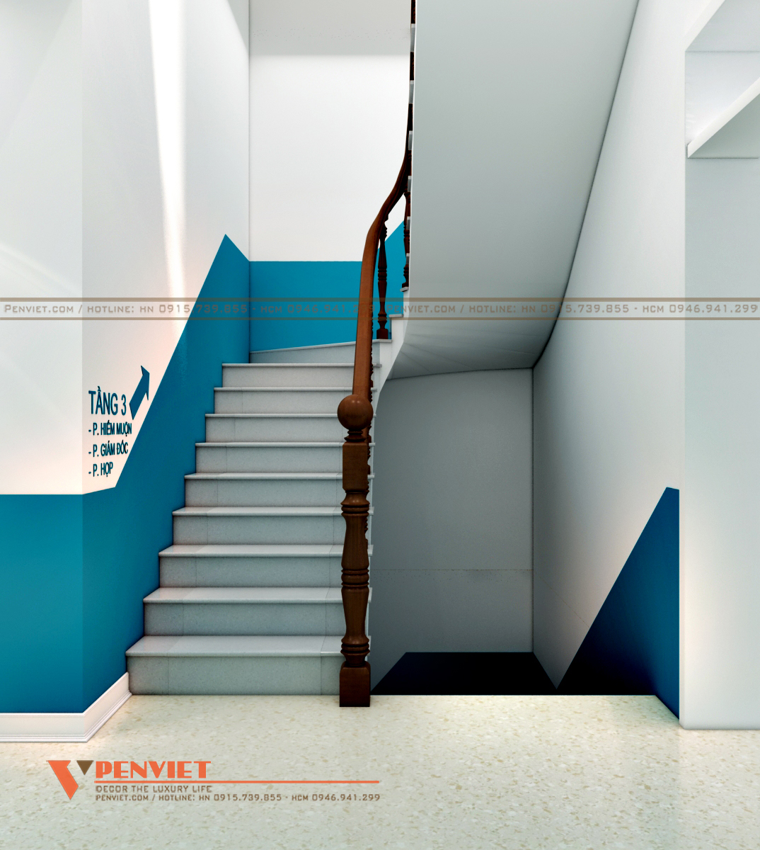 Khu vực hành lang rộng rãi, thông thoáng