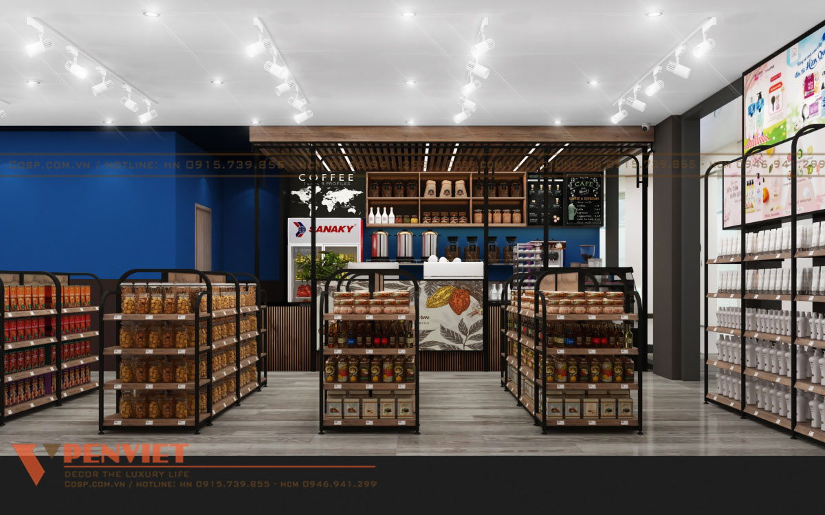 Quầy kệ được sử dụng chất liệu có tính chịu lực cao