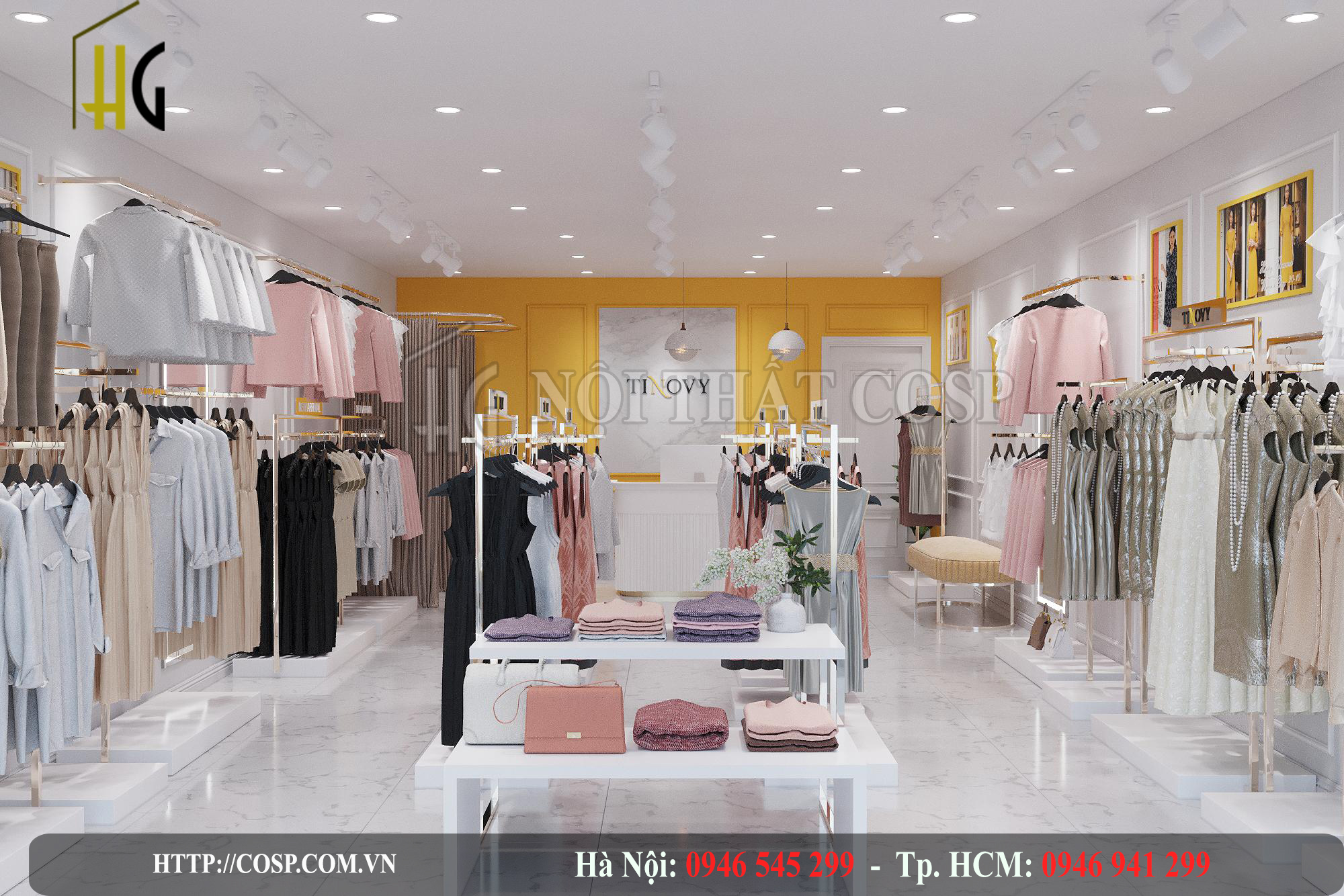 bay tri san pham trong thiet ke shop thoi trang 3