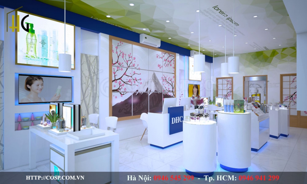 Sắp xếp bố cục shop mỹ phẩm theo dạng sơ đồ tầng