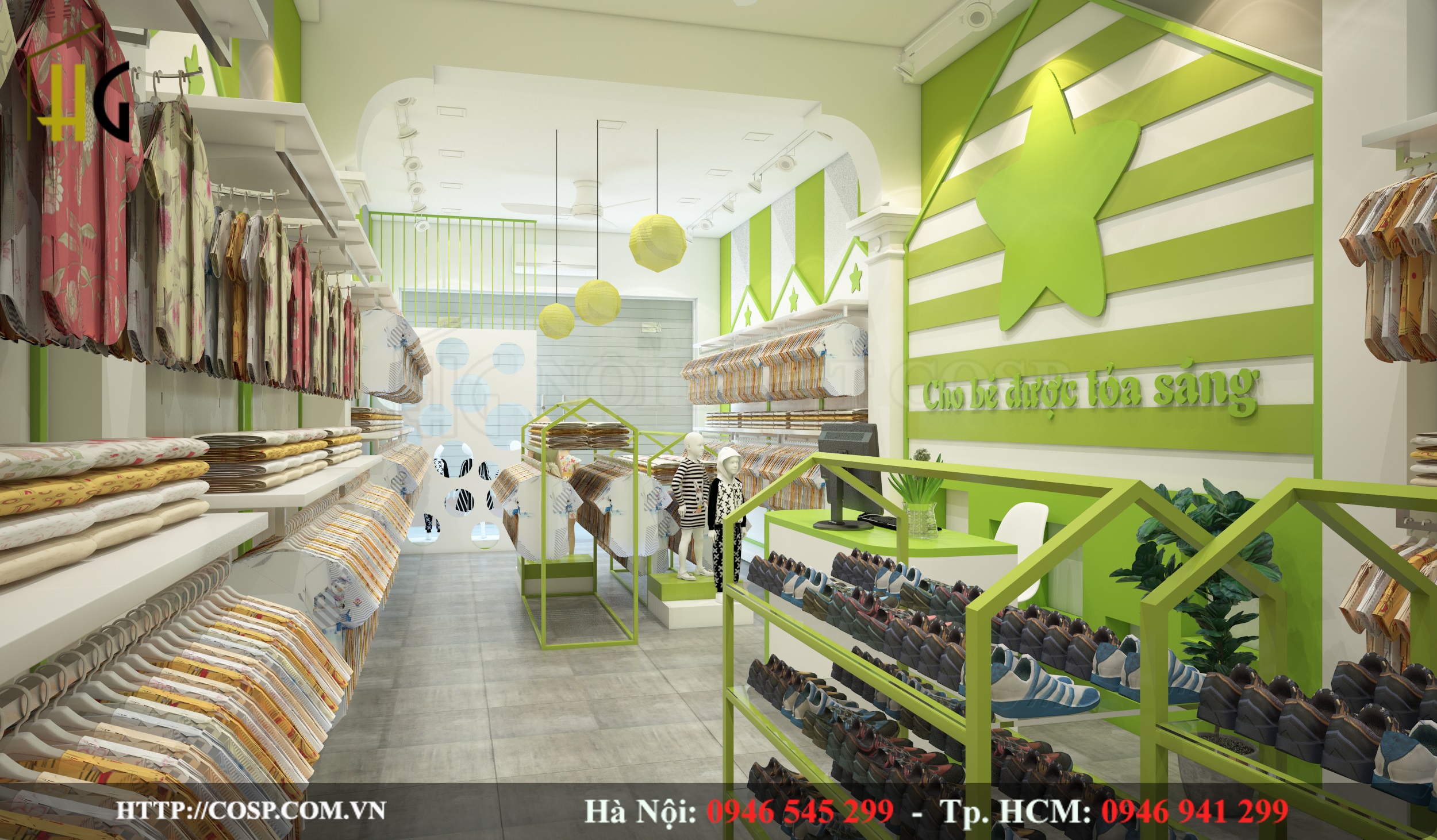chon mau thiet ke shop thoi trang hop menh moc