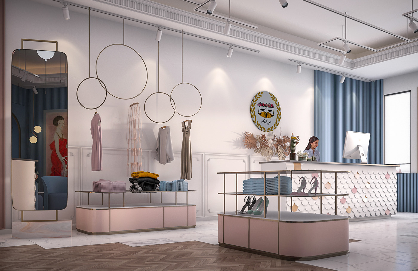 thiet ke shop quan ao nu phong cach neoclassic 1