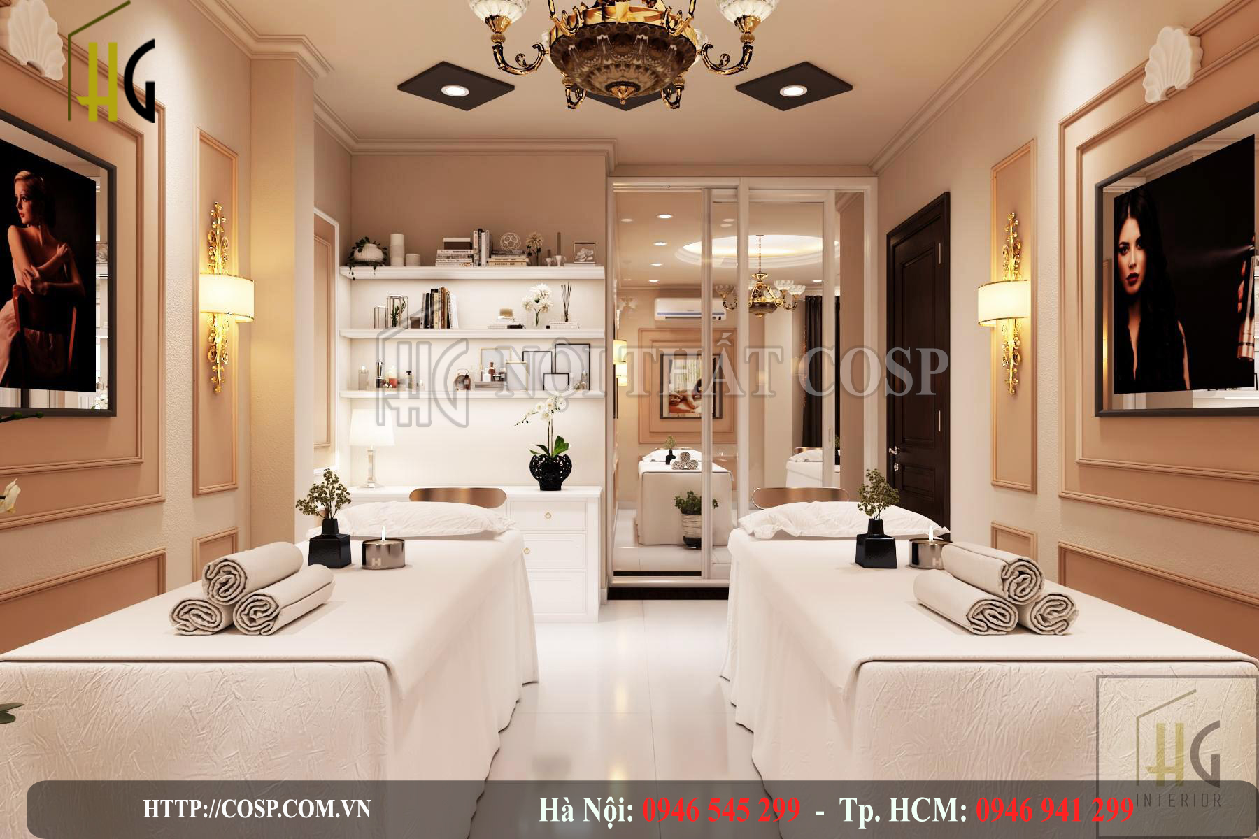 Sử dụng gương đúng cách cho thiết kế spa mini