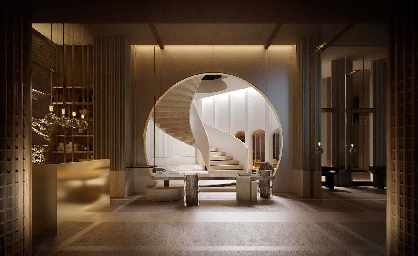 Nhẹ nhàng với mẫu thiết kế spa uốn lượn