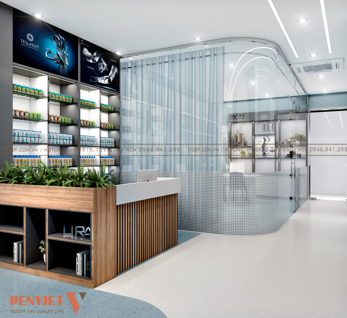 Lối đi vào phòng khám rộng rãi, thuận tiện di chuyển