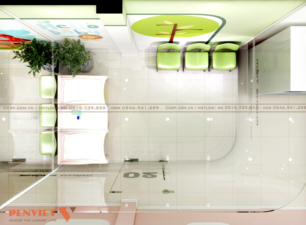 Phòng thay bỉm tại trung tâm tiêm chủng