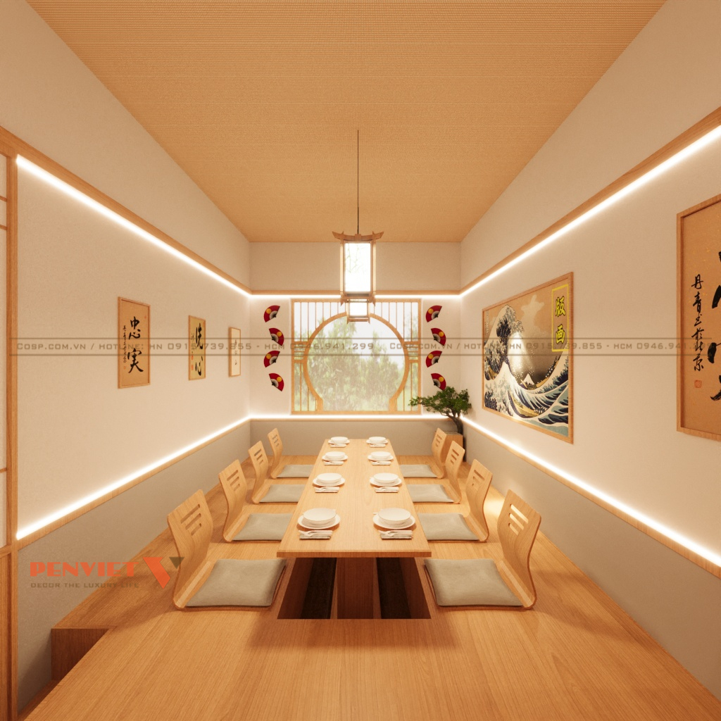 Thiết kế nhà hàng sushi Nhật Bản