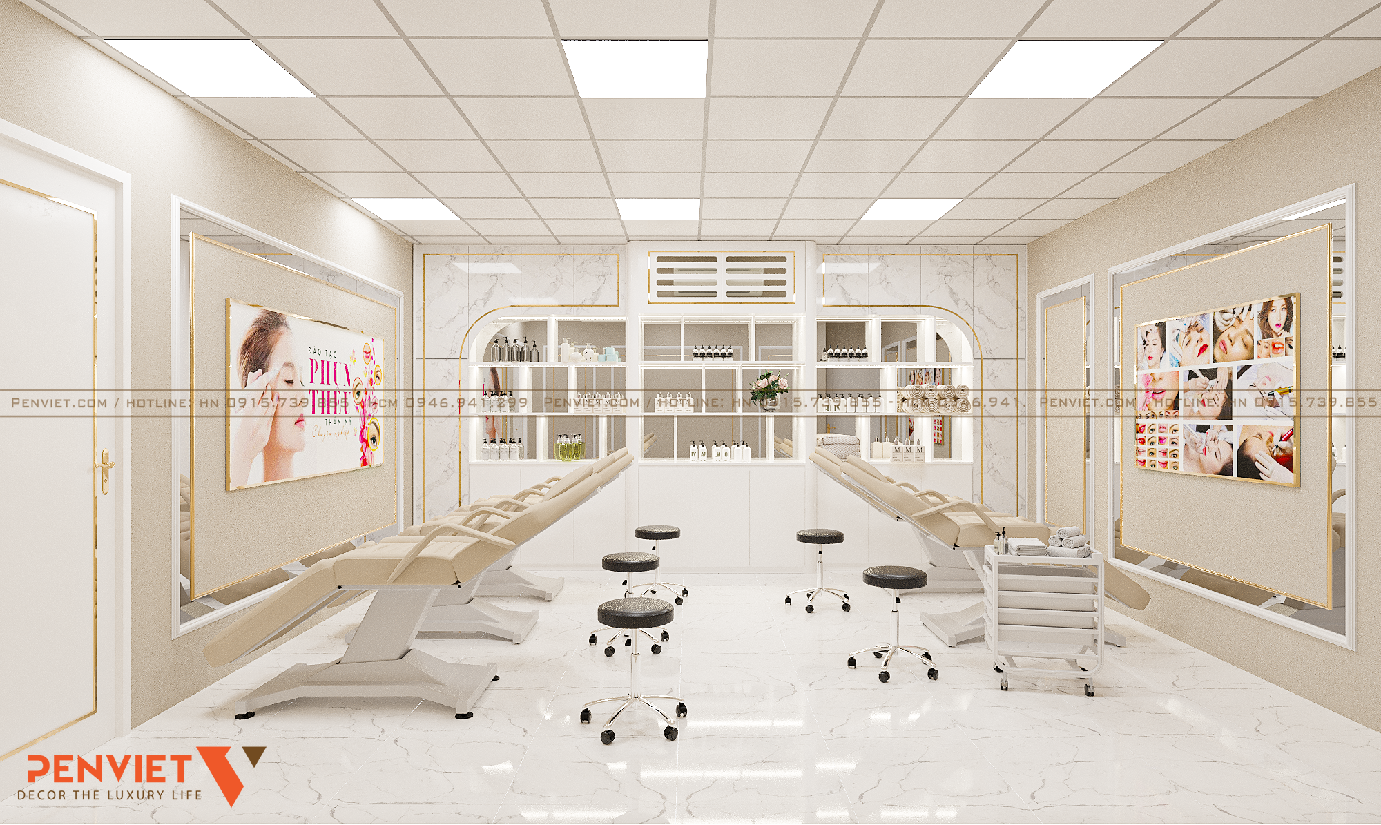 Phòng phun xăm với đầy đủ trang thiết bị