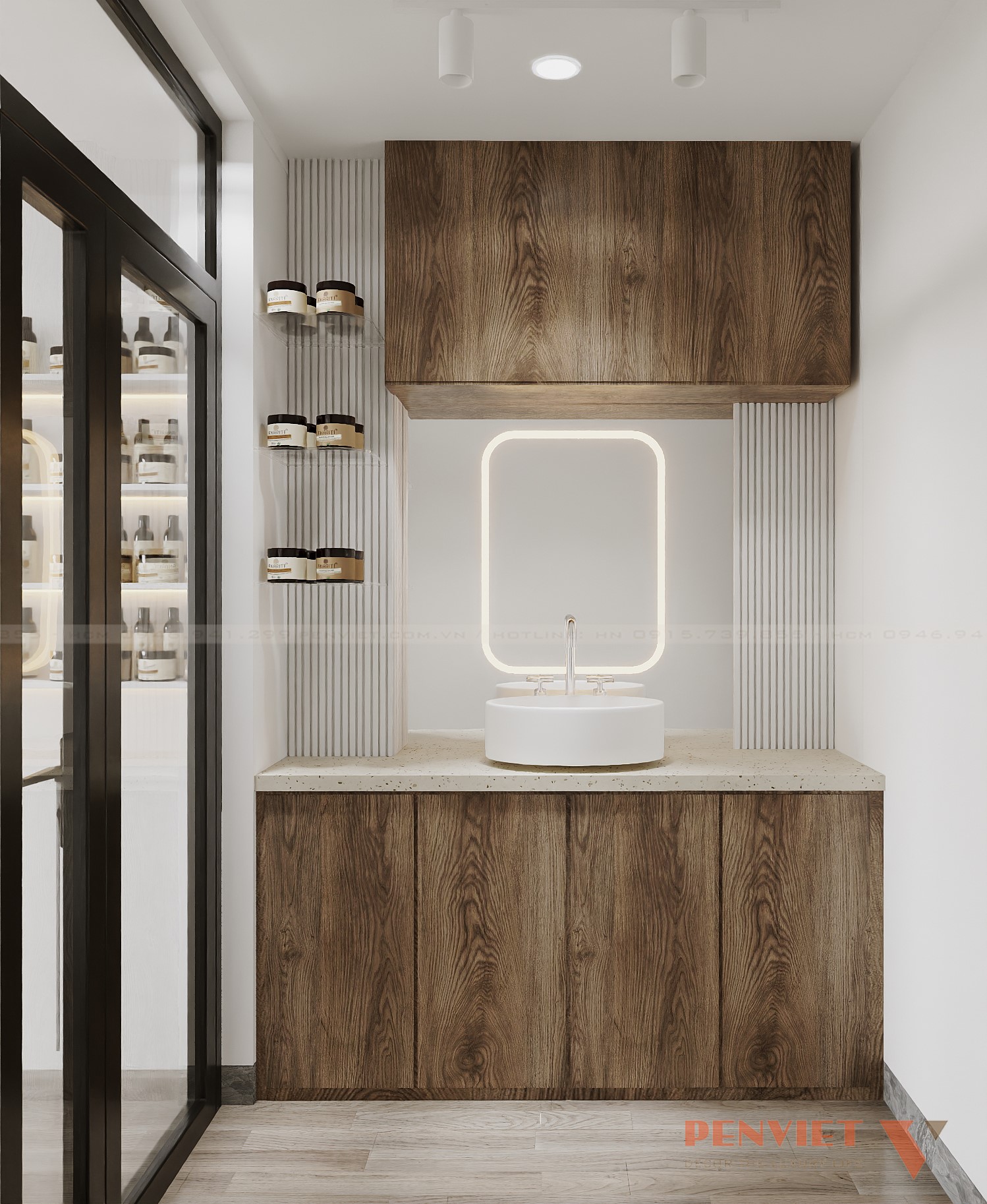 Khu vực lavabo rửa tay