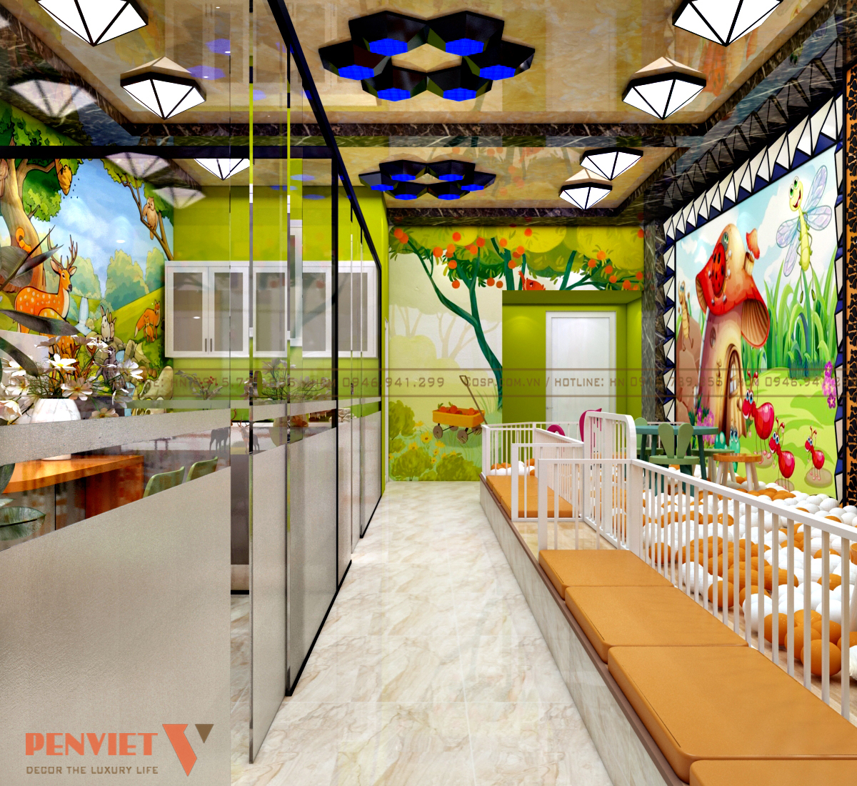 Lối đi thoải mái, giúp khách hàng thuận tiện đi lại