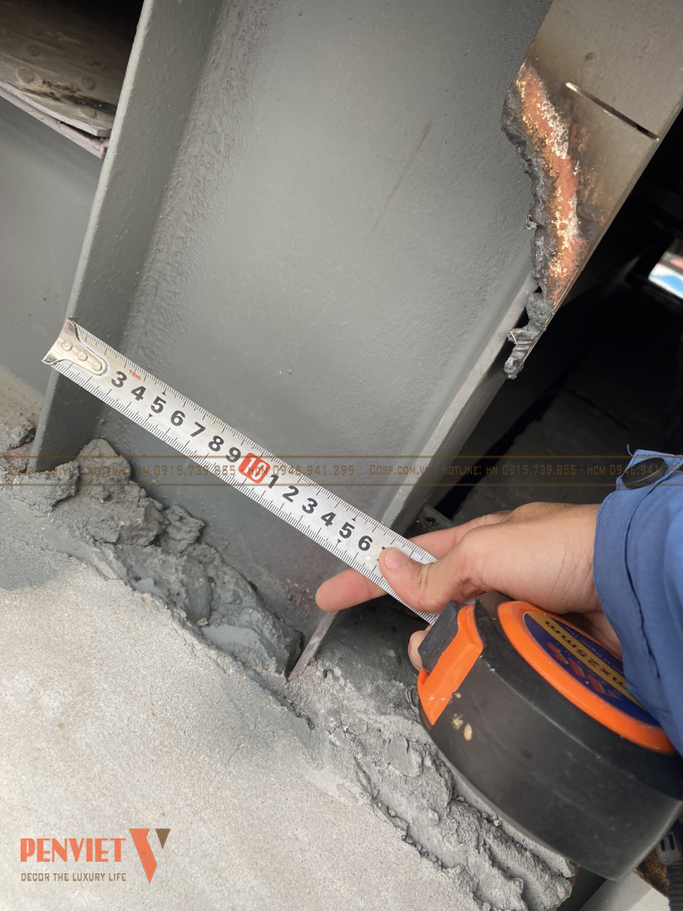 Công đoạn nghiệm thu phần khung thép