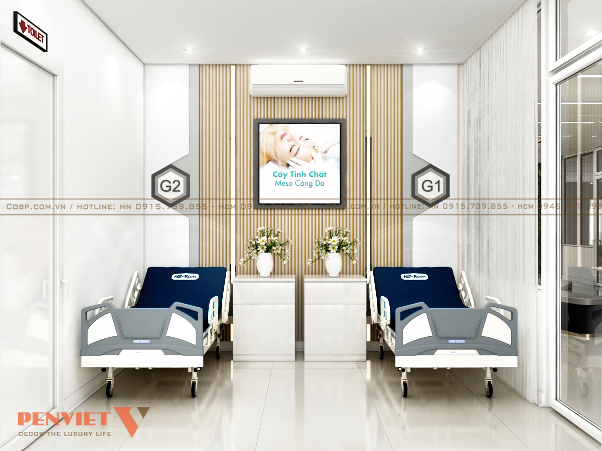 Trang thiết bị trong phòng khám hiện đại, đầy đủ