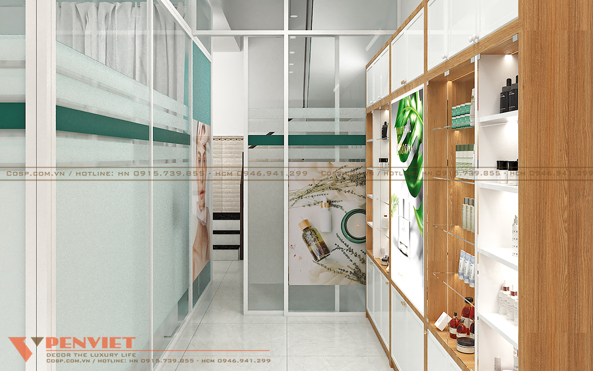 Vách kính dán decal mờ tăng sự riêng tư cho khu vực chức năng