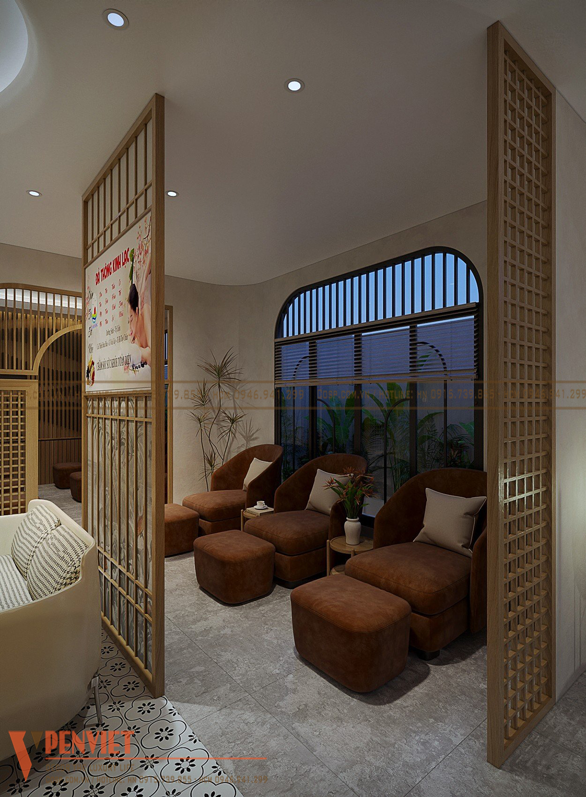 Vách ngăn phân chia khu vực tạo sự riêng tư