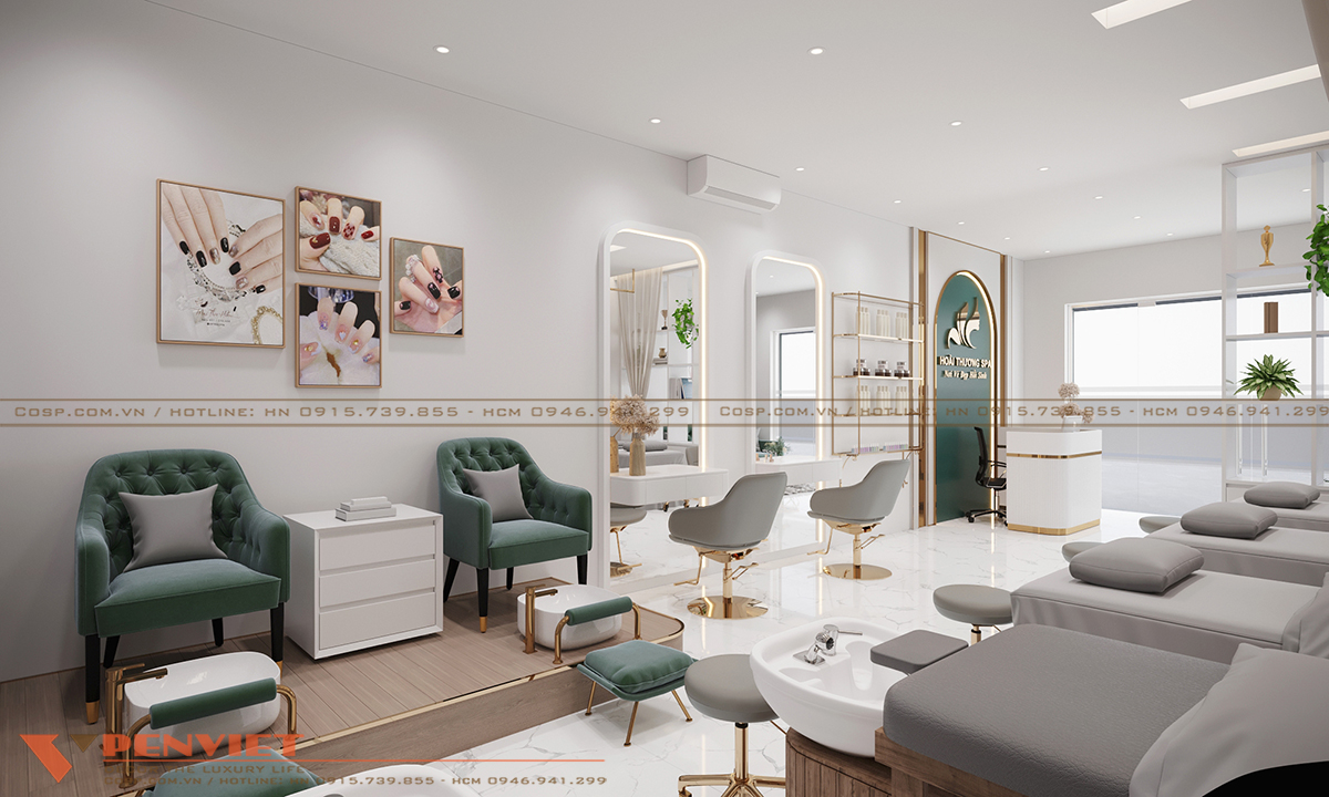 Phân chia không gian chăm sóc body, làm nail hợp lý