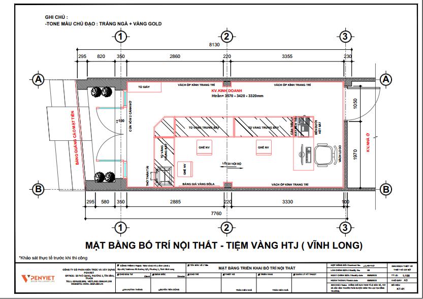 Mặt bằng bố trí công năng tiệm vàng
